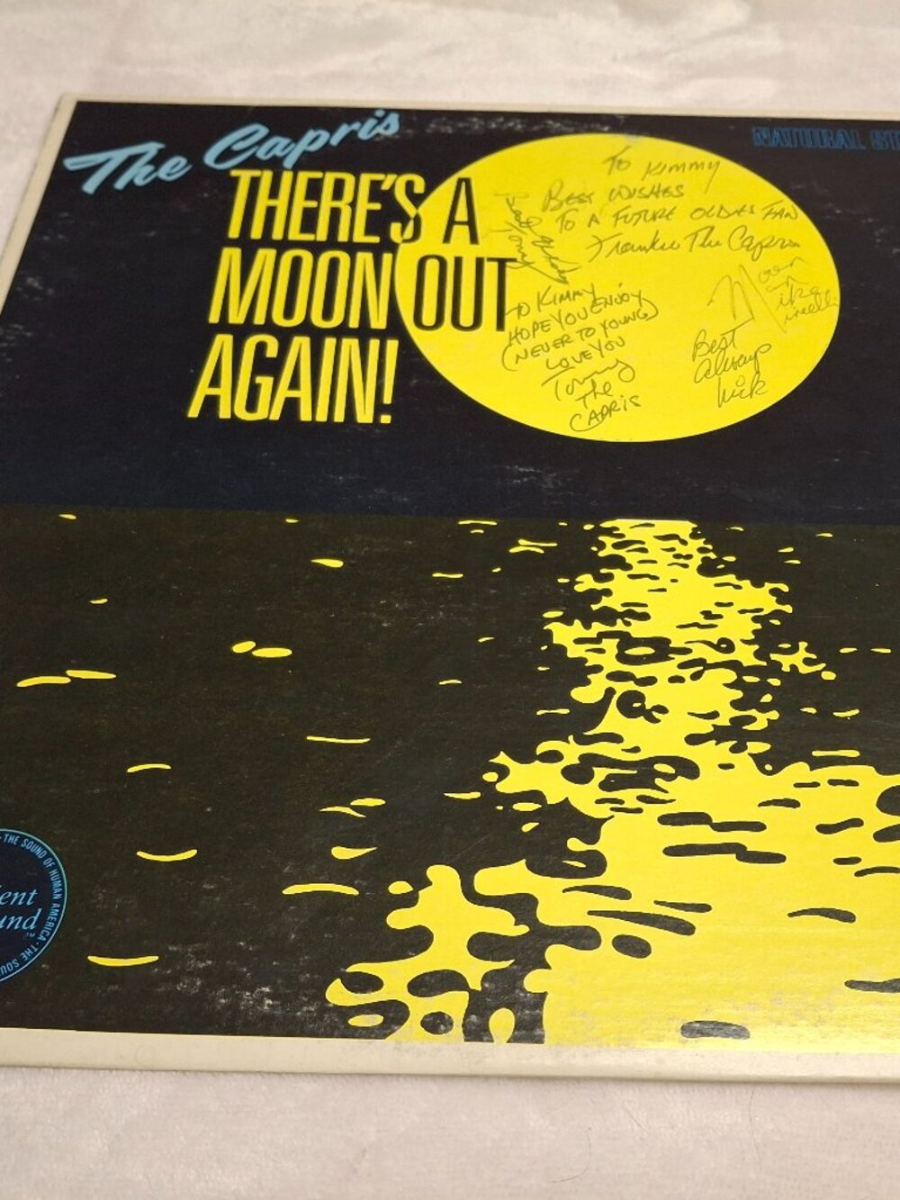 The Capris There’s A Moon Out Again Vinyl LP Autographed SIGNED By All 5 DooWop